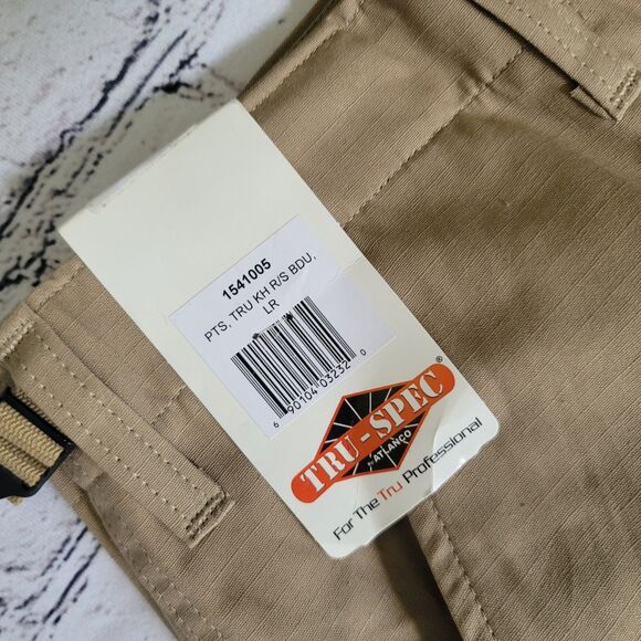 Tru-spec Men's TACTICAL PANTS Large KHAKI Rip Stop (Inseam 29.5 to 32.5) - Picture 3 of 10
